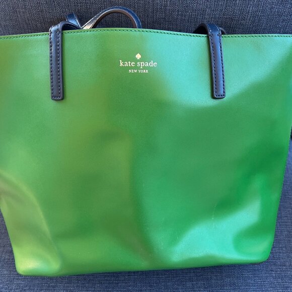 Kate Spade Green and Blue Tote - Picture 1 of 6